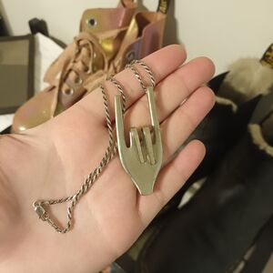 Rock N' Roll Hand Fork Necklace